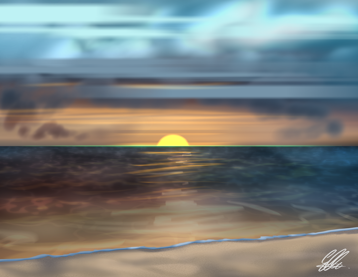 Fiji beach engagement/proposal - custom artwork