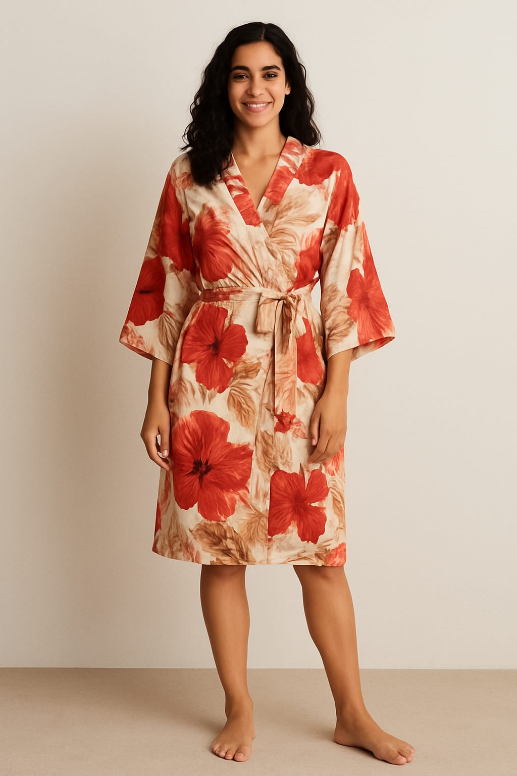 Tropical bridal party robes