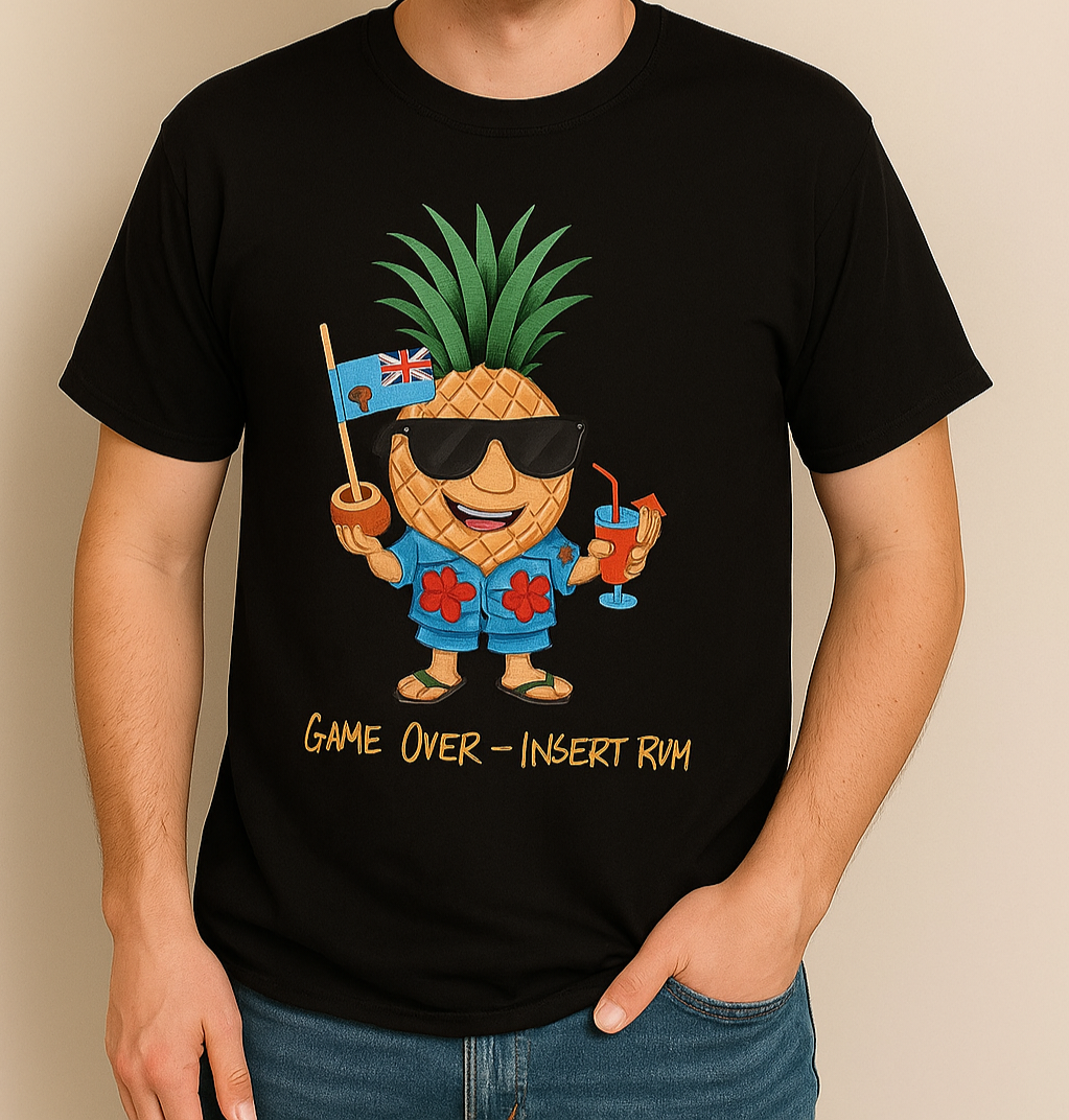 Men's Tropical T-Shirt | Game Over - Insert Rum