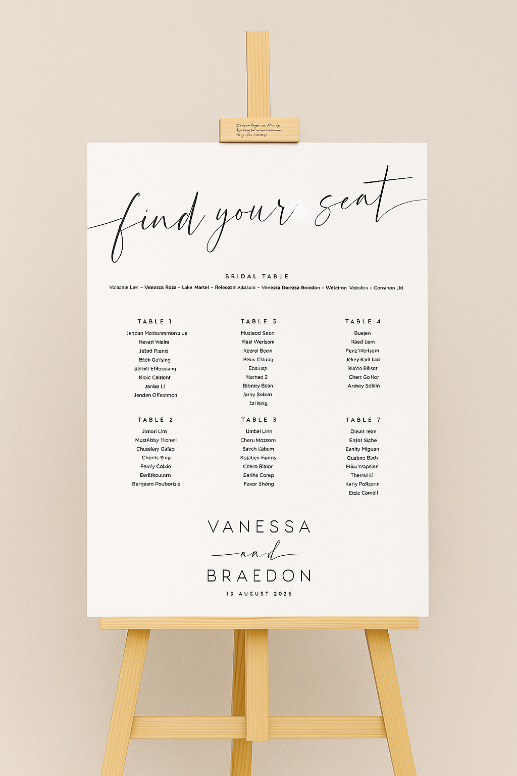 Custom seating chart