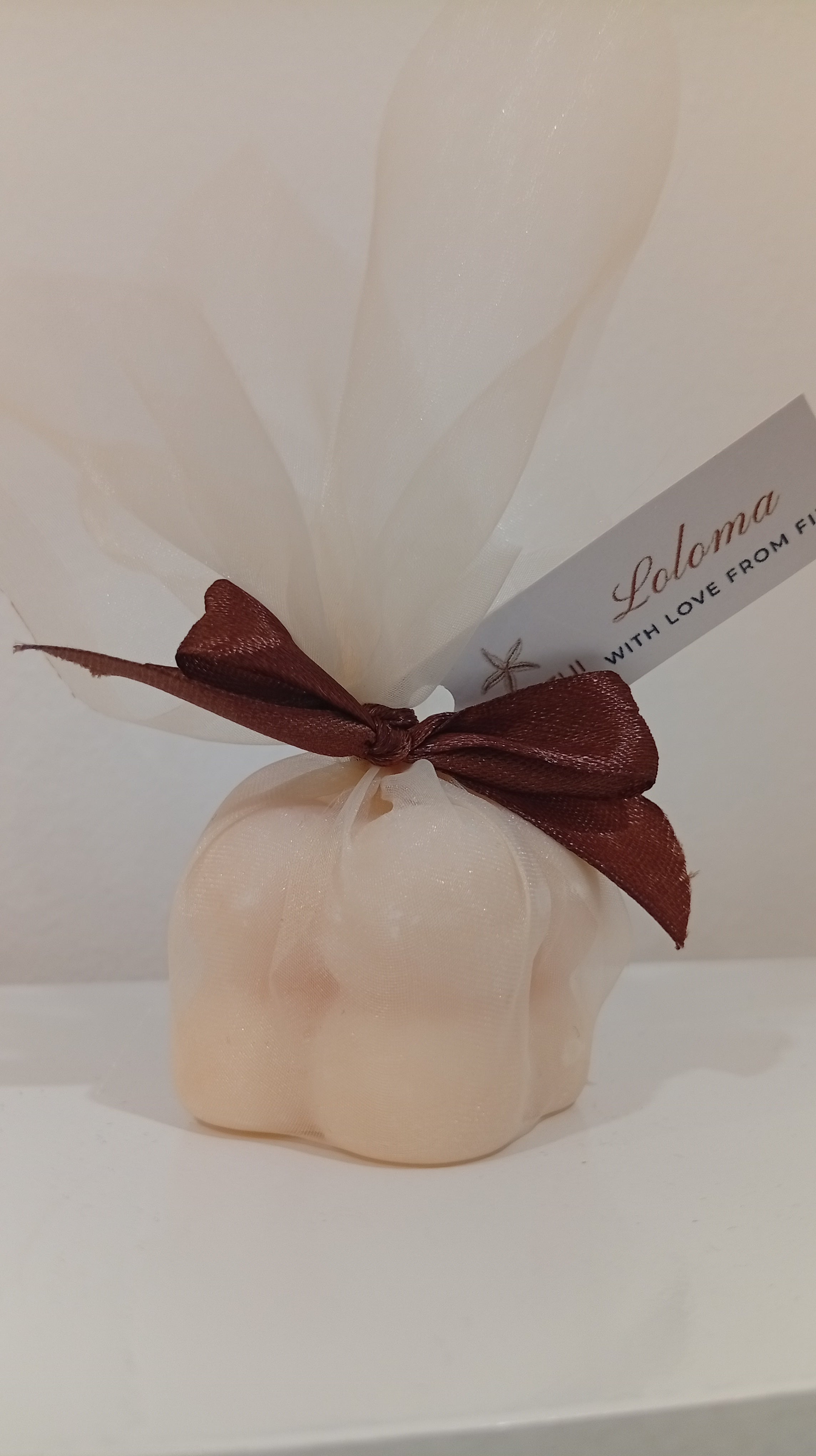 Mini bubble candle wedding favour - organza