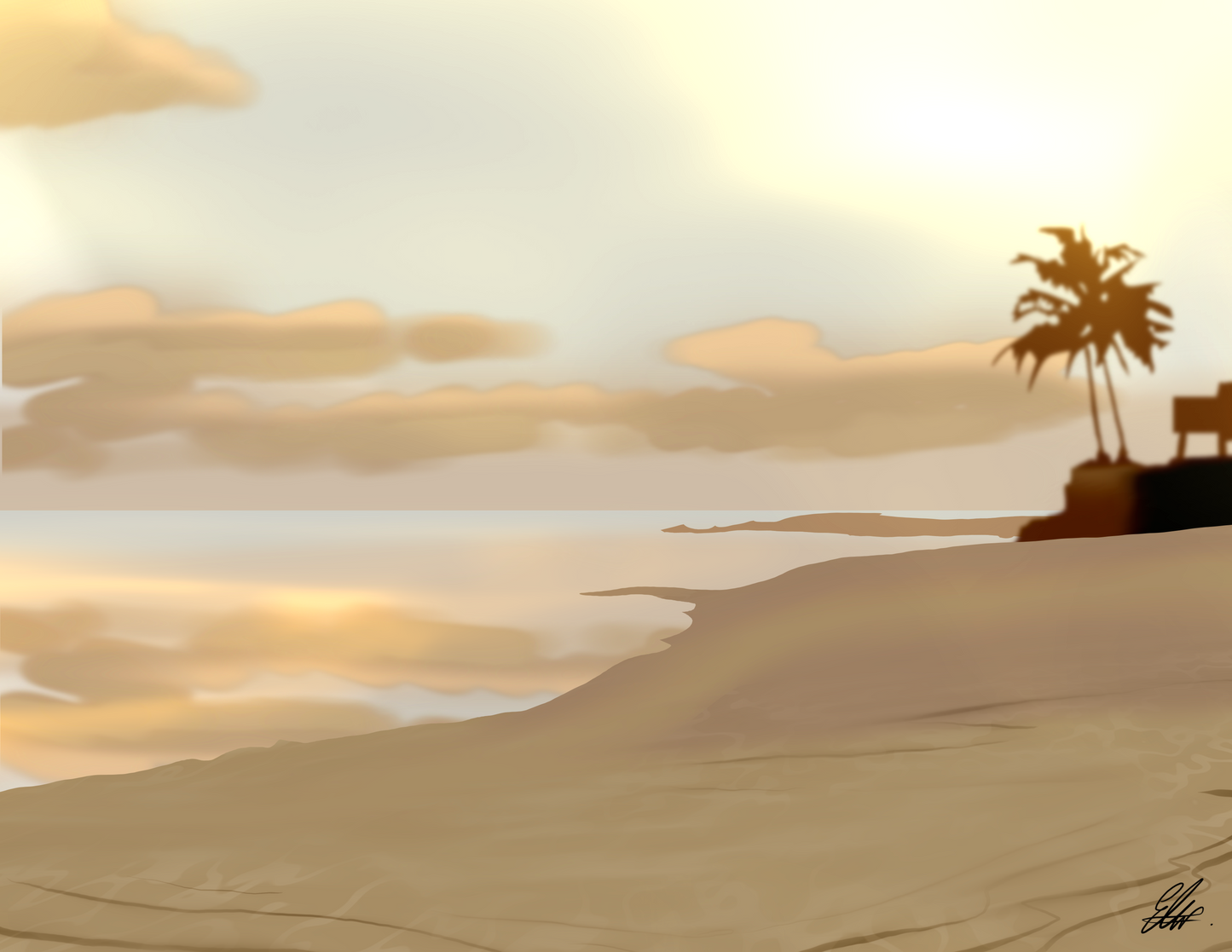 Outrigger Sunset - custom artwork