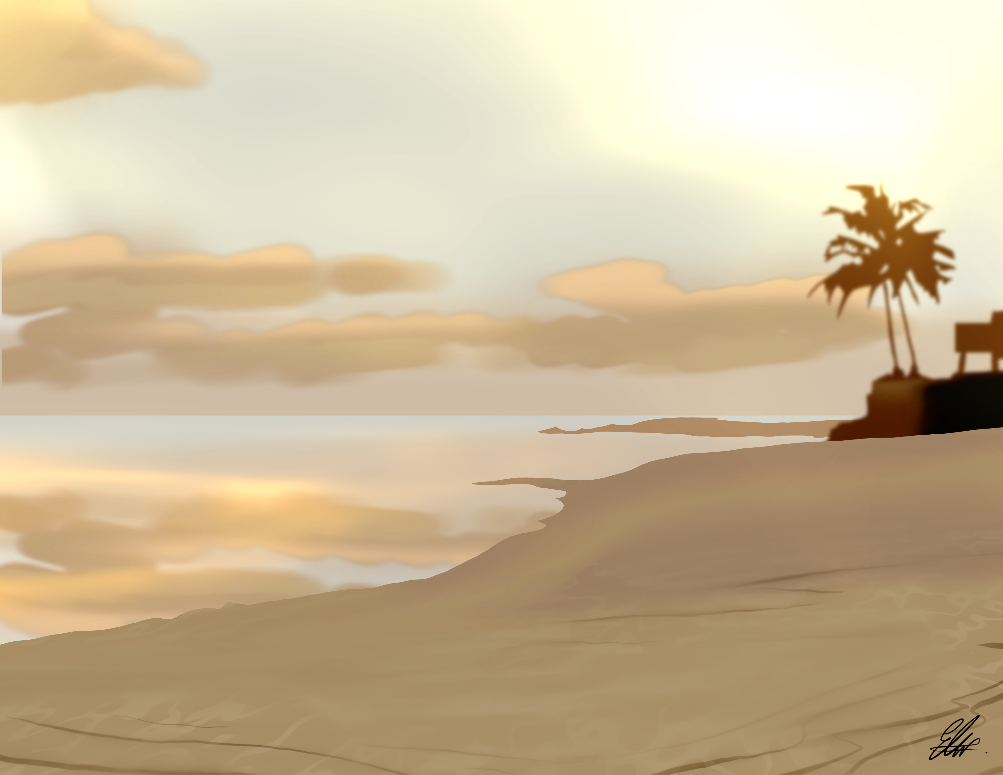 Outrigger Sunset - custom artwork