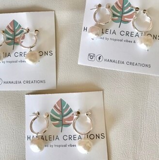 Baroque pearl hoop earrings