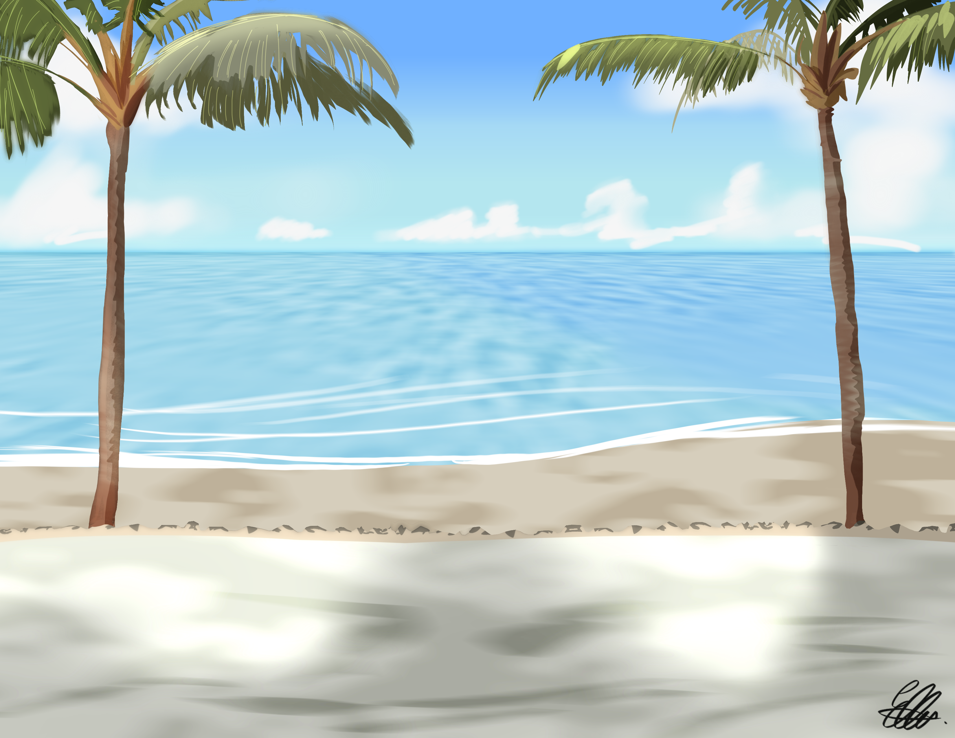 Fiji beach engagement/proposal - custom artwork