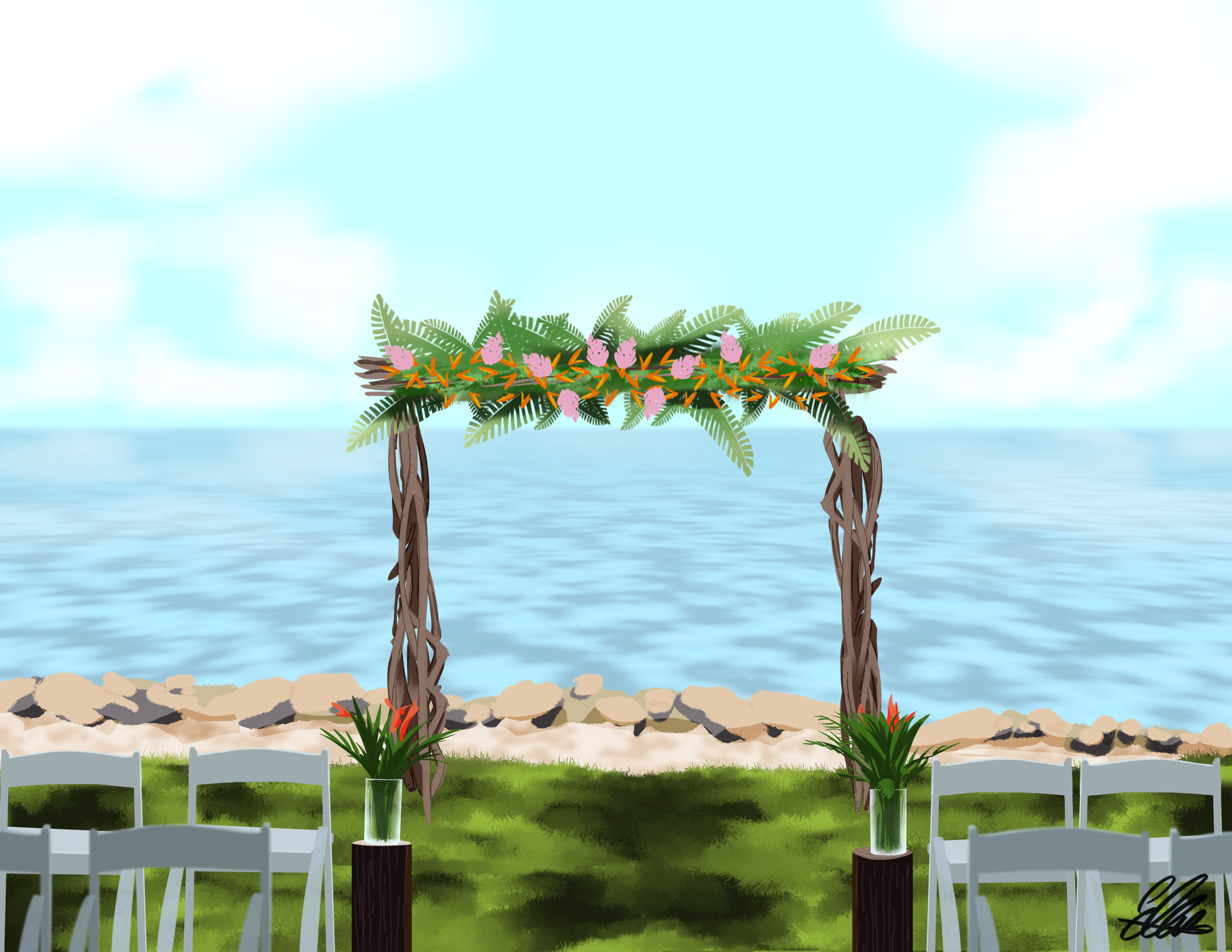 Sofitel ceremony - custom artwork