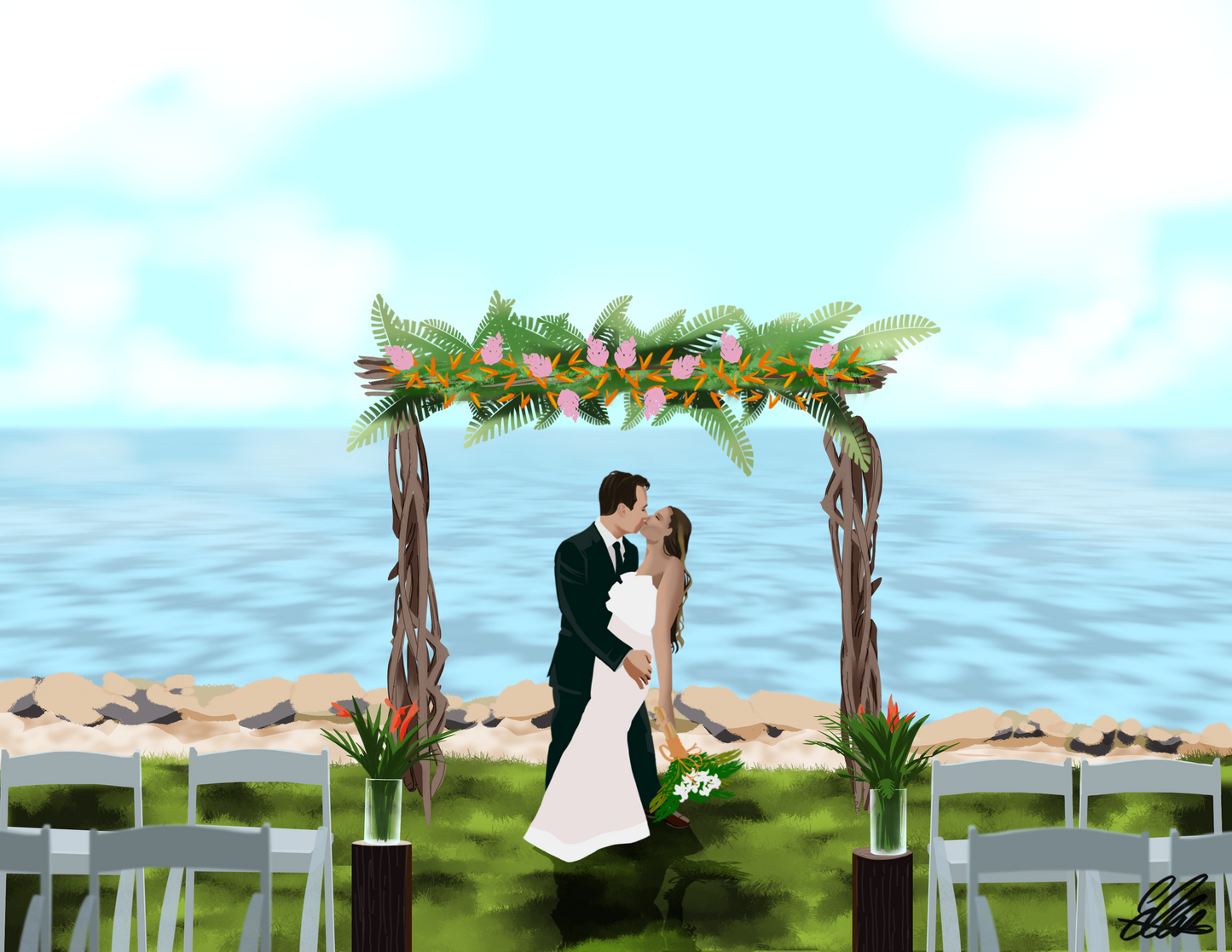 Sofitel ceremony - custom artwork