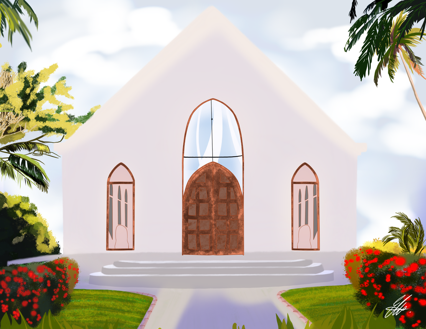Shangri La Exterior Chapel - custom artwork