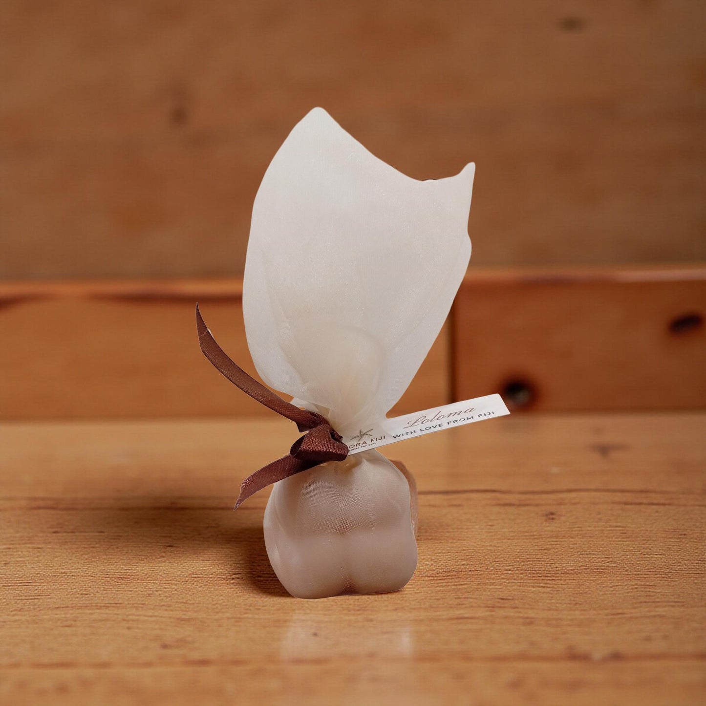 Mini bubble candle gift or wedding favour - organza packaging