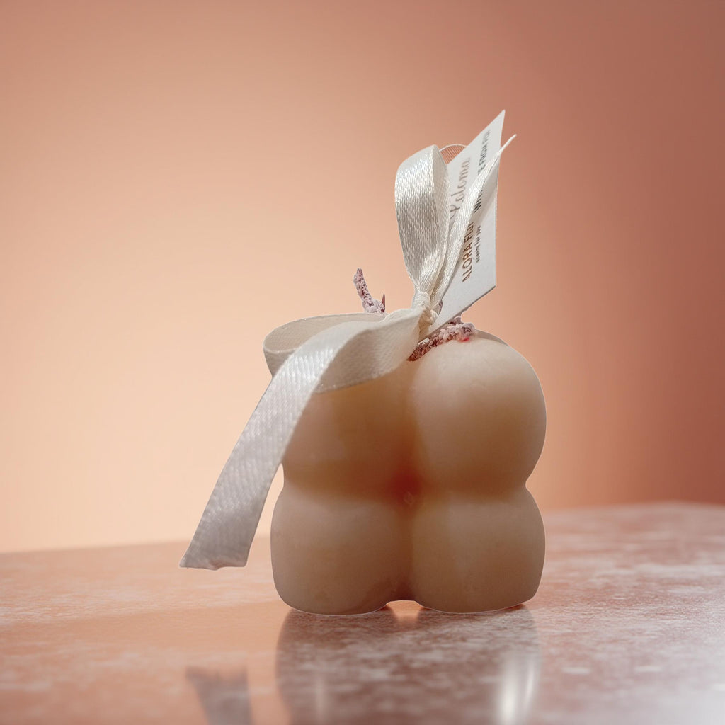 Mini bubble candle wedding favour - floral packaging