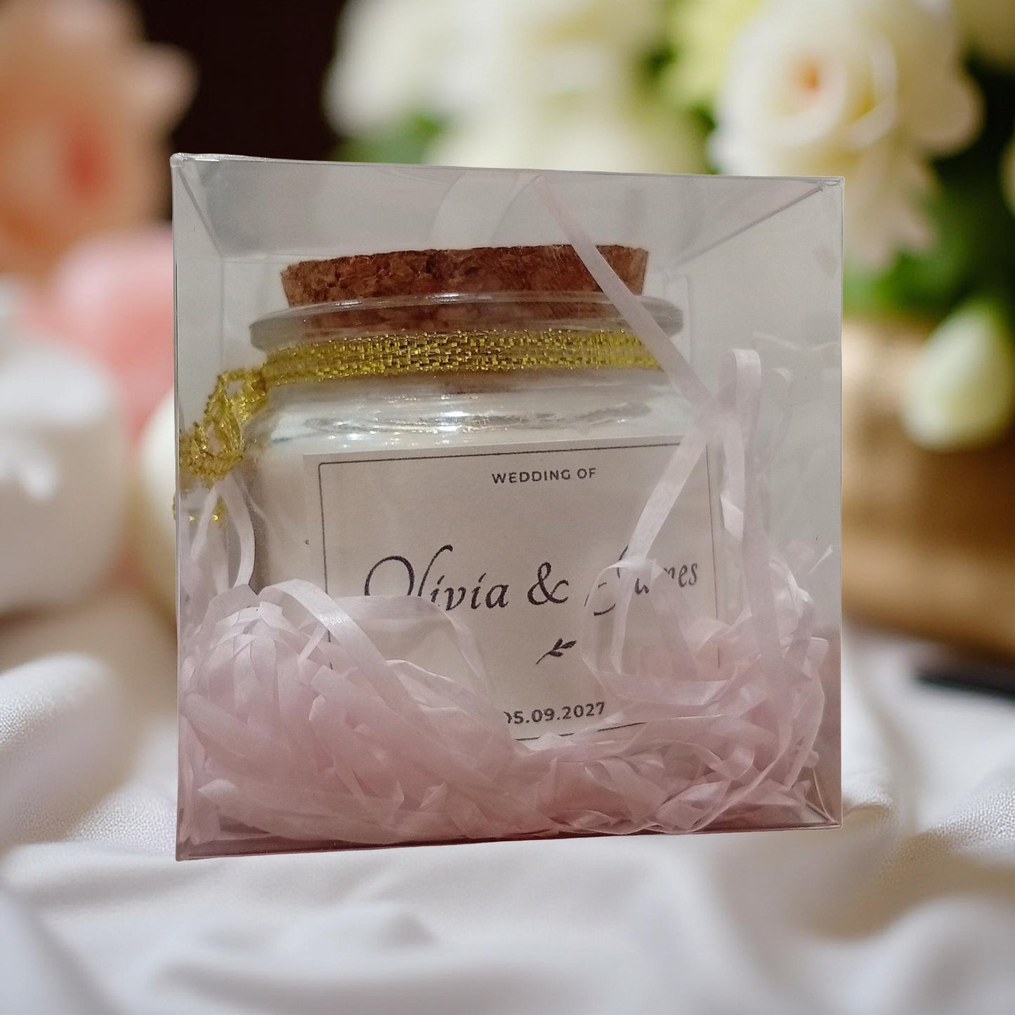 CUSTOM wedding favour soy candle
