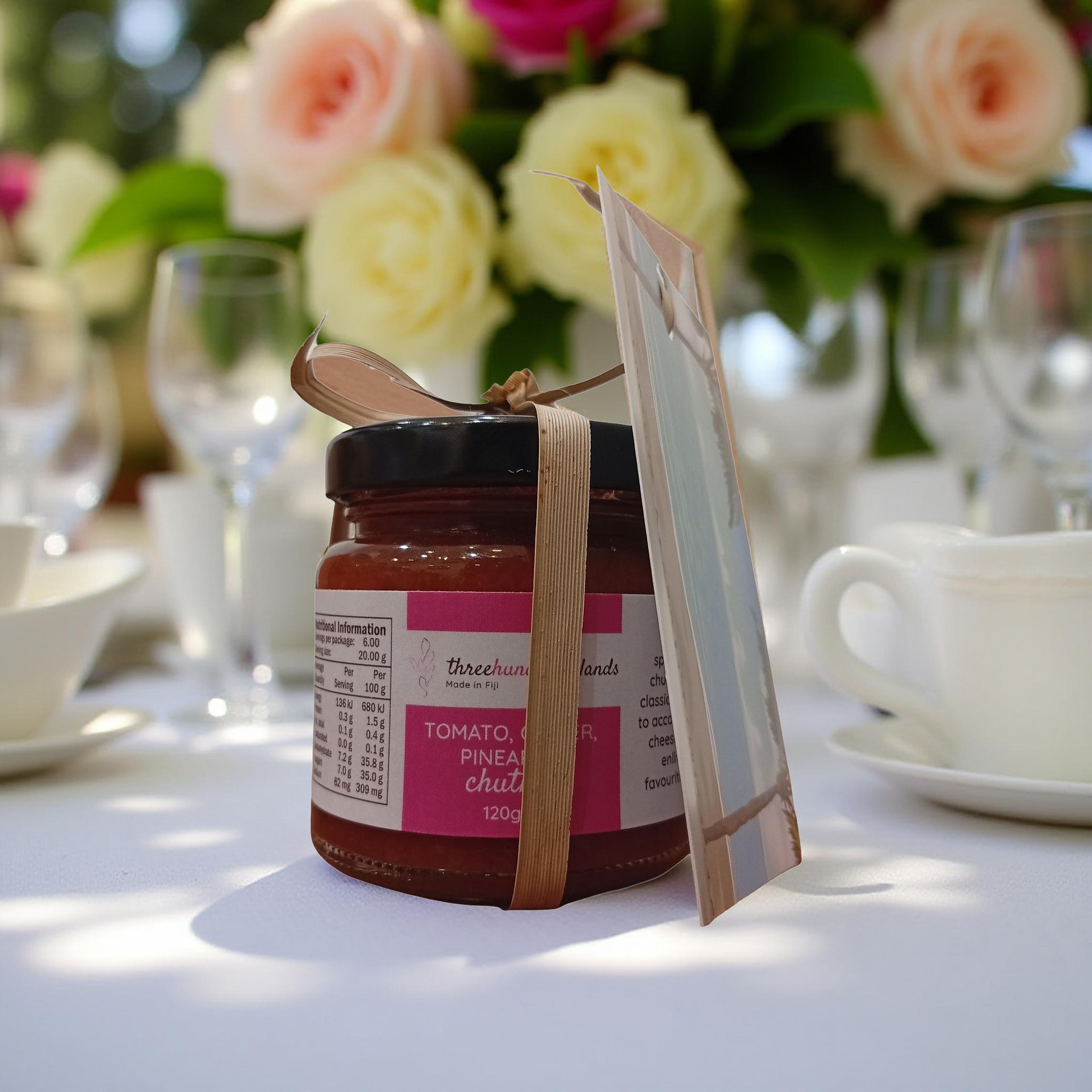 Tomato, Ginger & Pineapple Chutney wedding favour