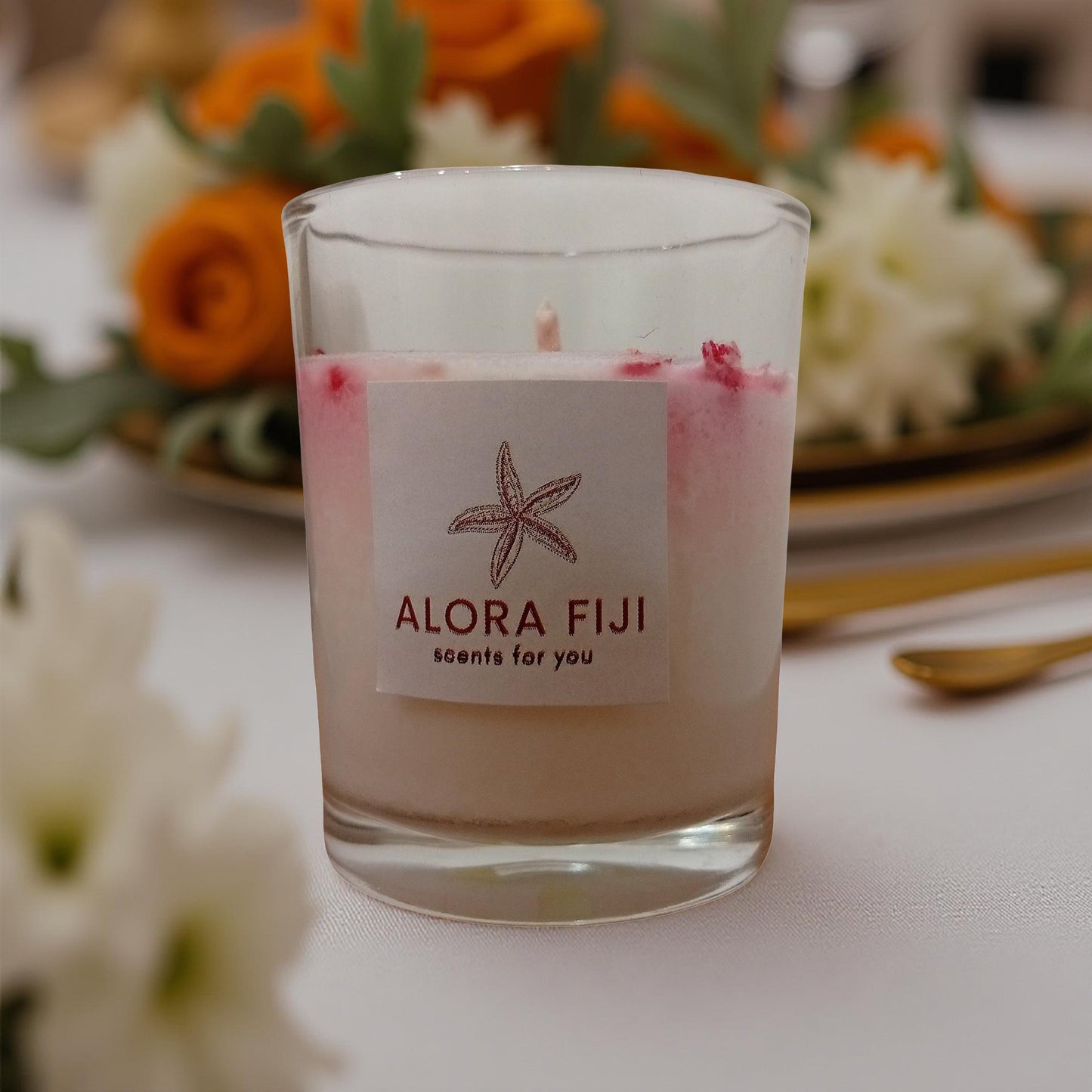 Jar candle - "milk & rose" by Alora Fiji