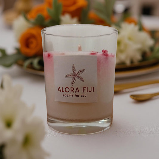 Jar candle - "milk & rose" by Alora Fiji