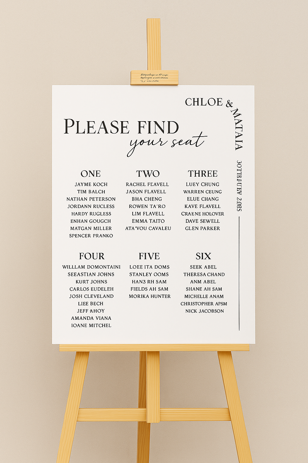 Custom seating chart